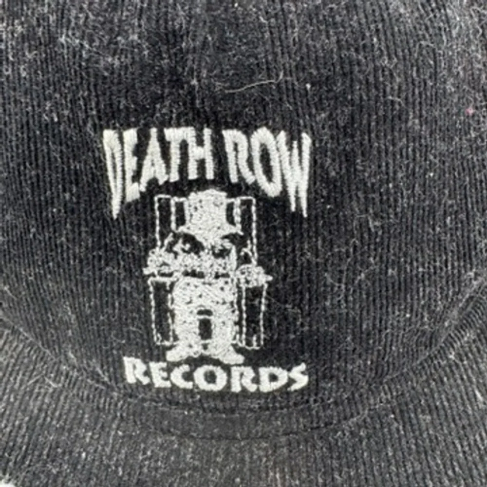 Death‎ Row Records corduroy Snapback Hat Mens OSFM Black Lightning Bolt Hip Hop